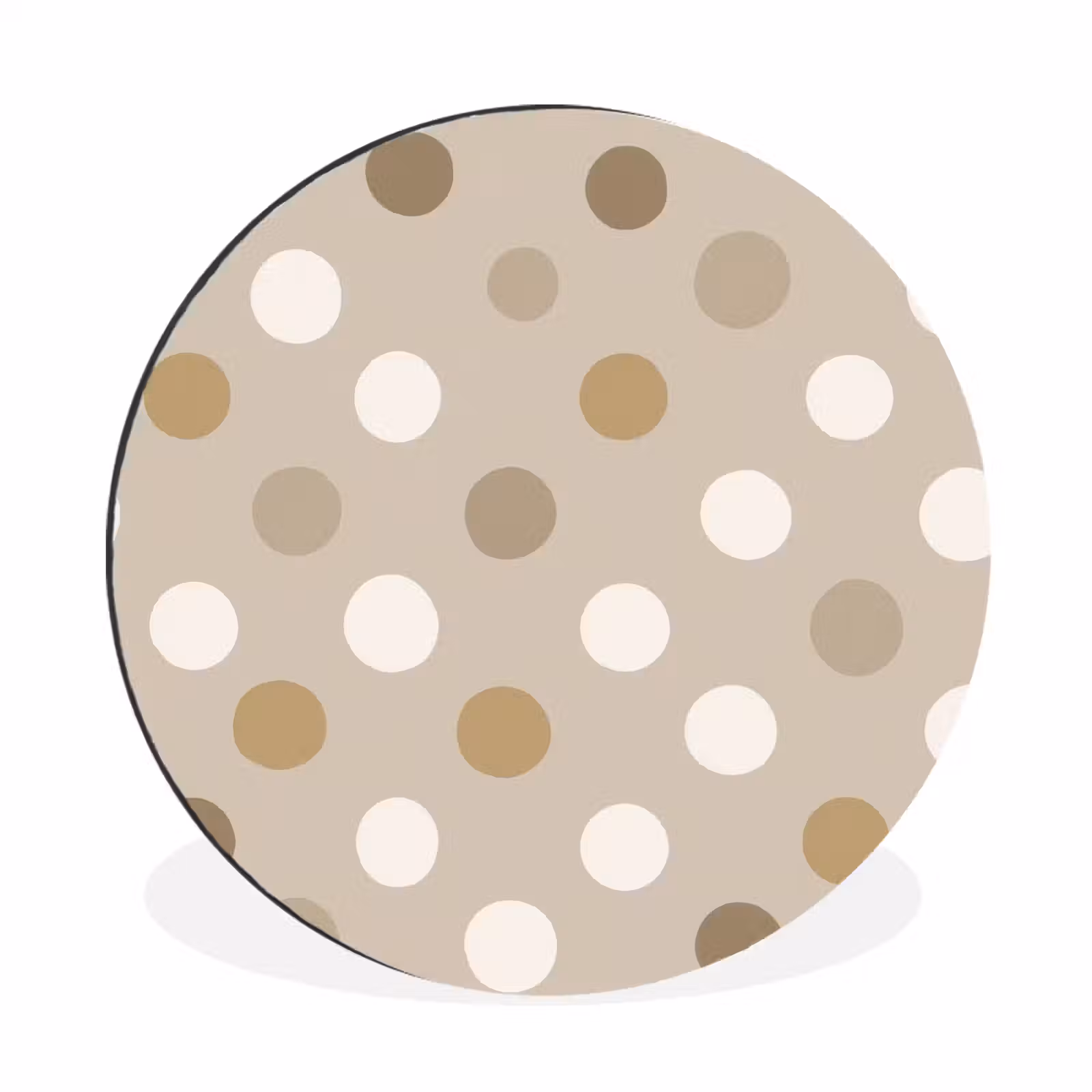 Wandcirkel - Aluminium - Polka - Dots - Beige — 1