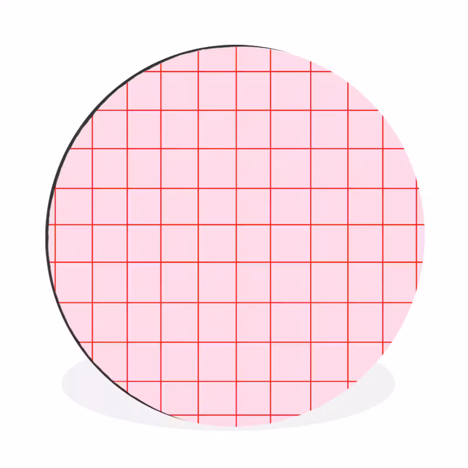 Wandcirkel - Aluminium - Raster - Patroon - Roze — 1