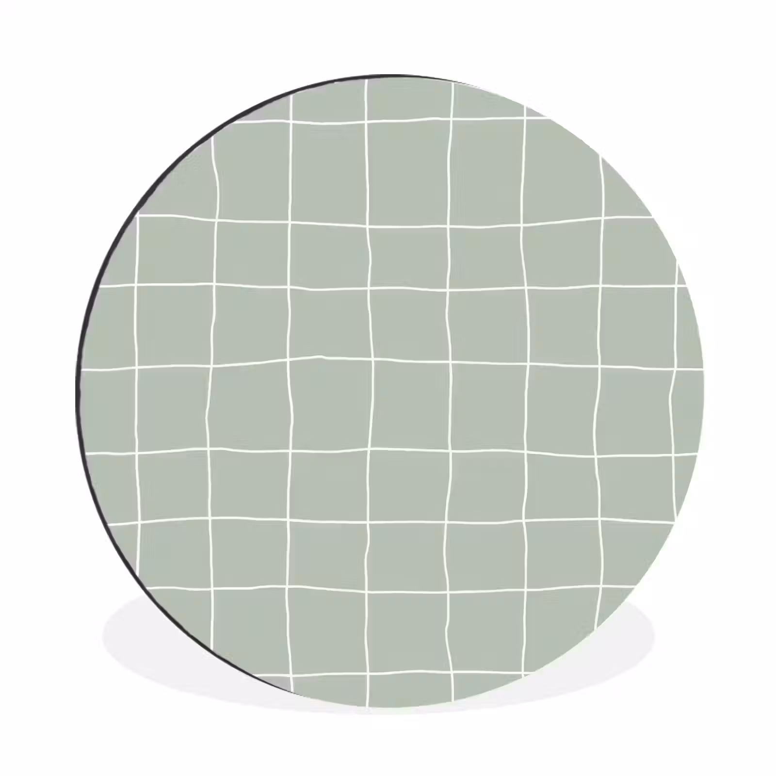 Wandcirkel - Aluminium - Ruitpatroon - Golvend - Groen — 1
