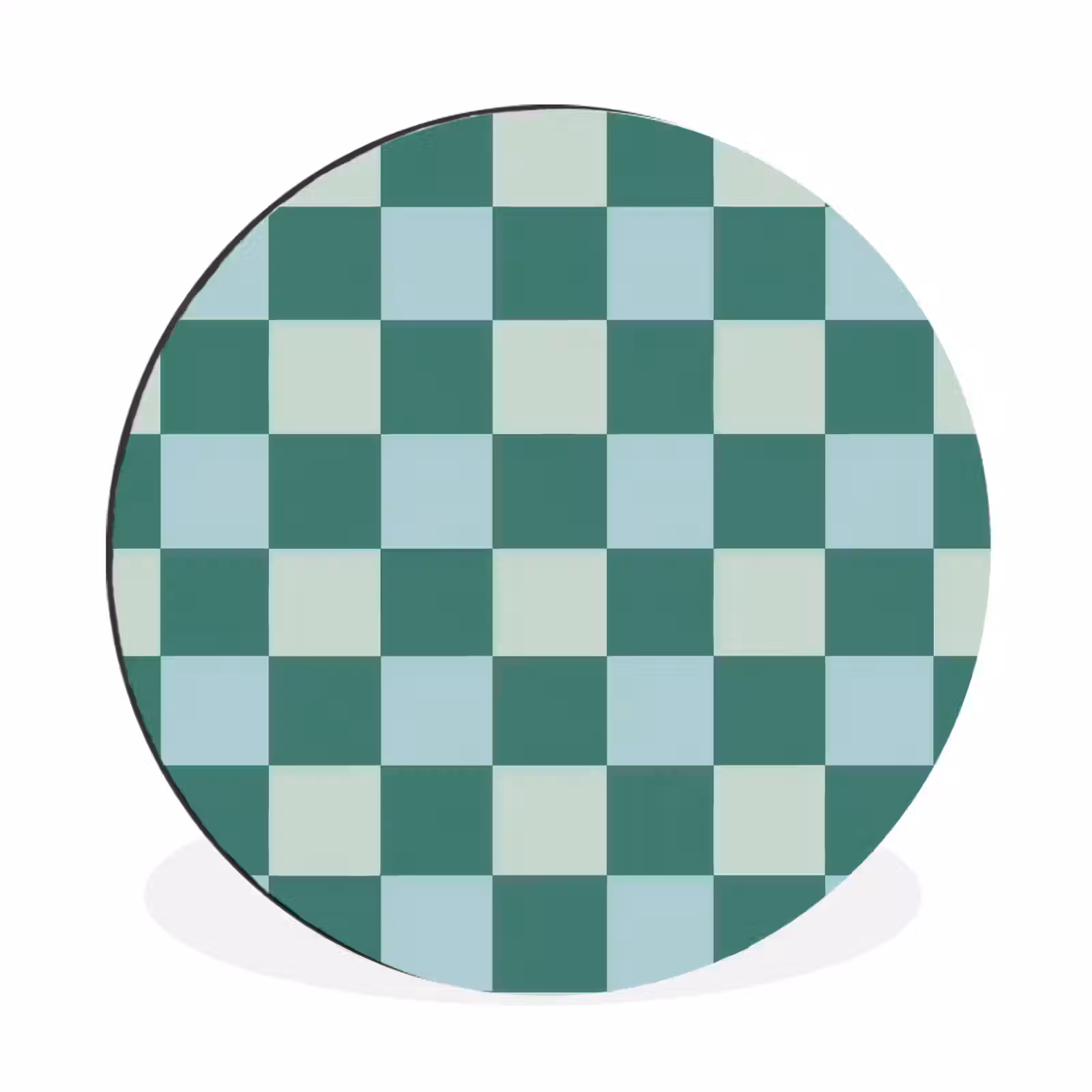 Wandcirkel - Aluminium - Schaak - Klassiek - Groen — 1