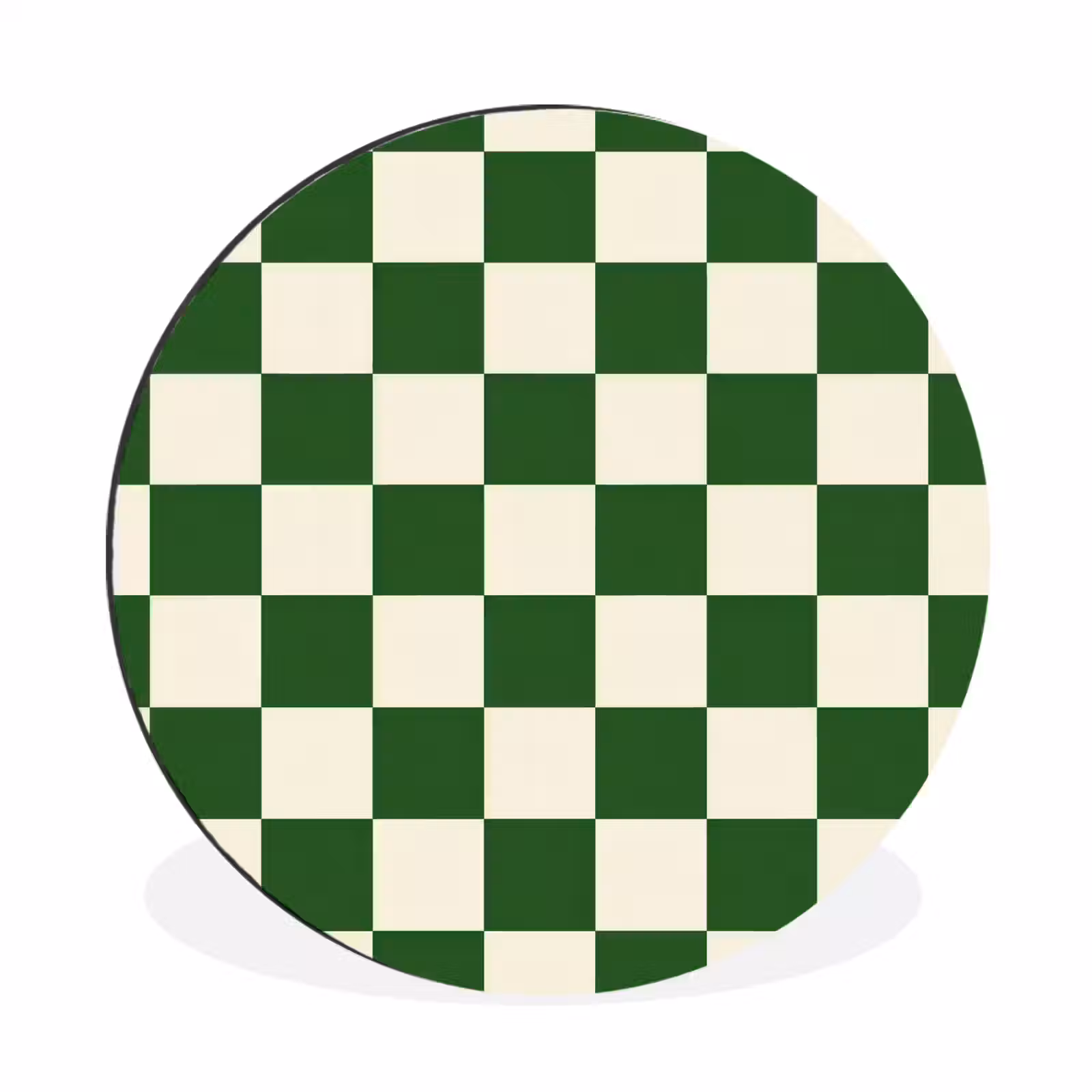 Wandcirkel - Aluminium - Schaakbord - Patroon - Groen — 1