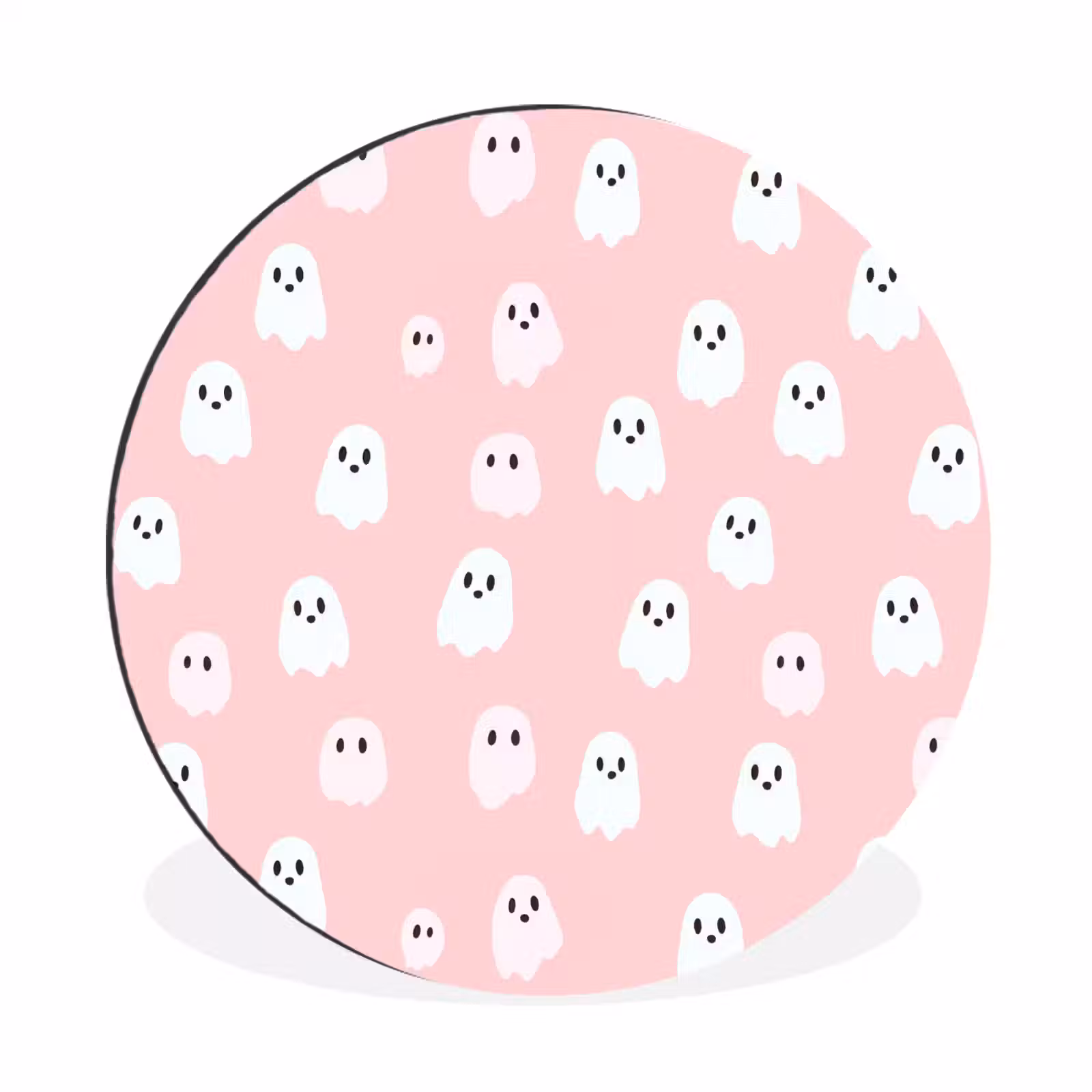 Wandcirkel - Aluminium - Spookjes - Patroon - Roze — 1