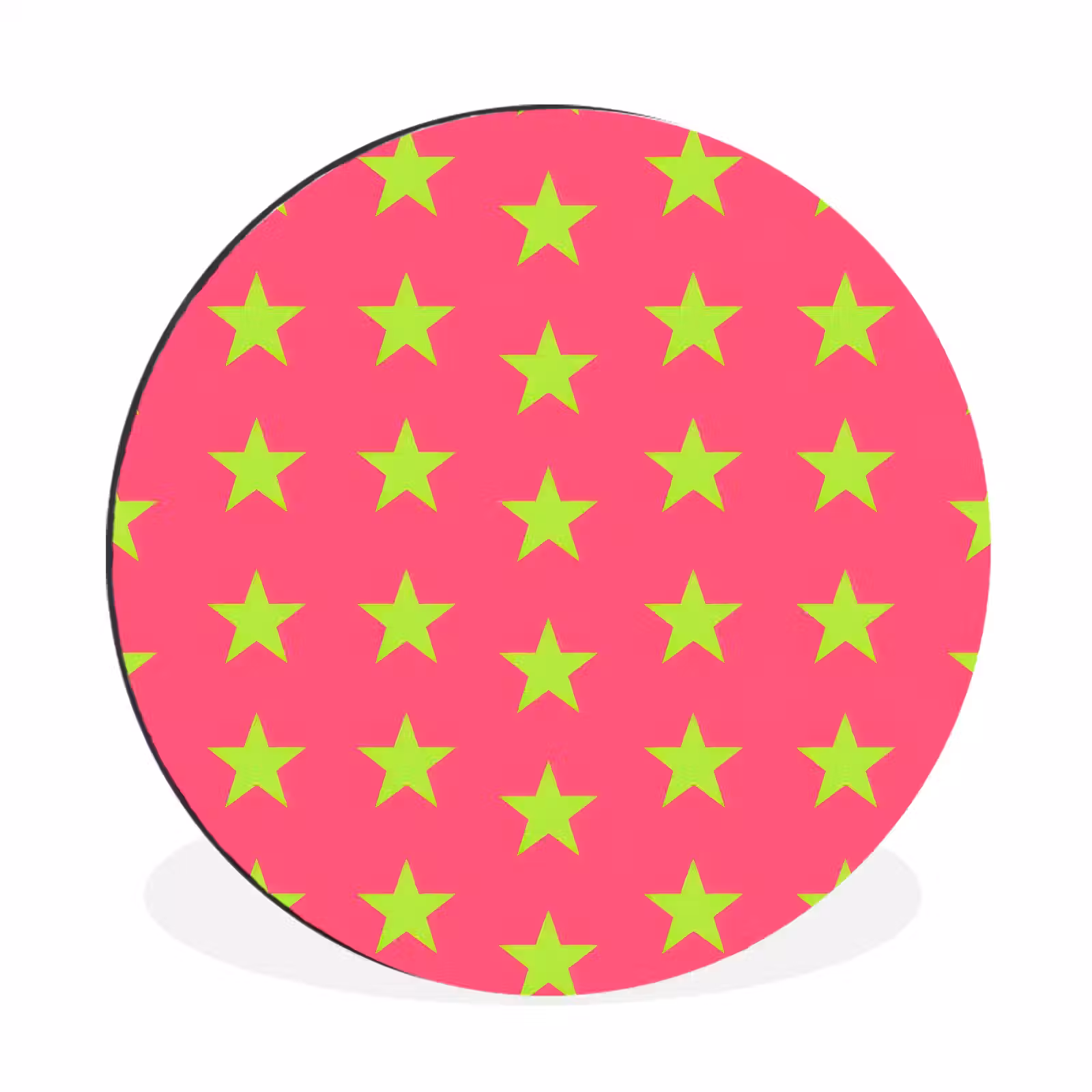 Wandcirkel - Aluminium - Sterren - Patroon - Roze — 1