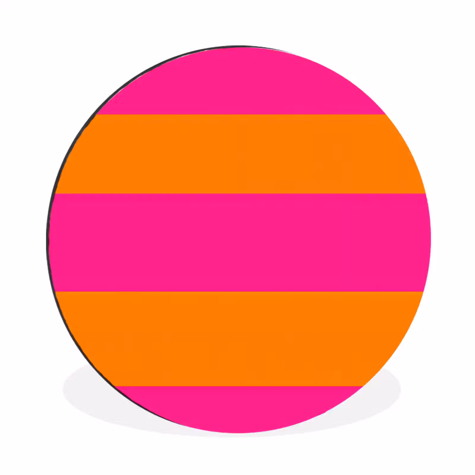 Wandcirkel - Aluminium - Strepen - Horizontaal - Roze — 1