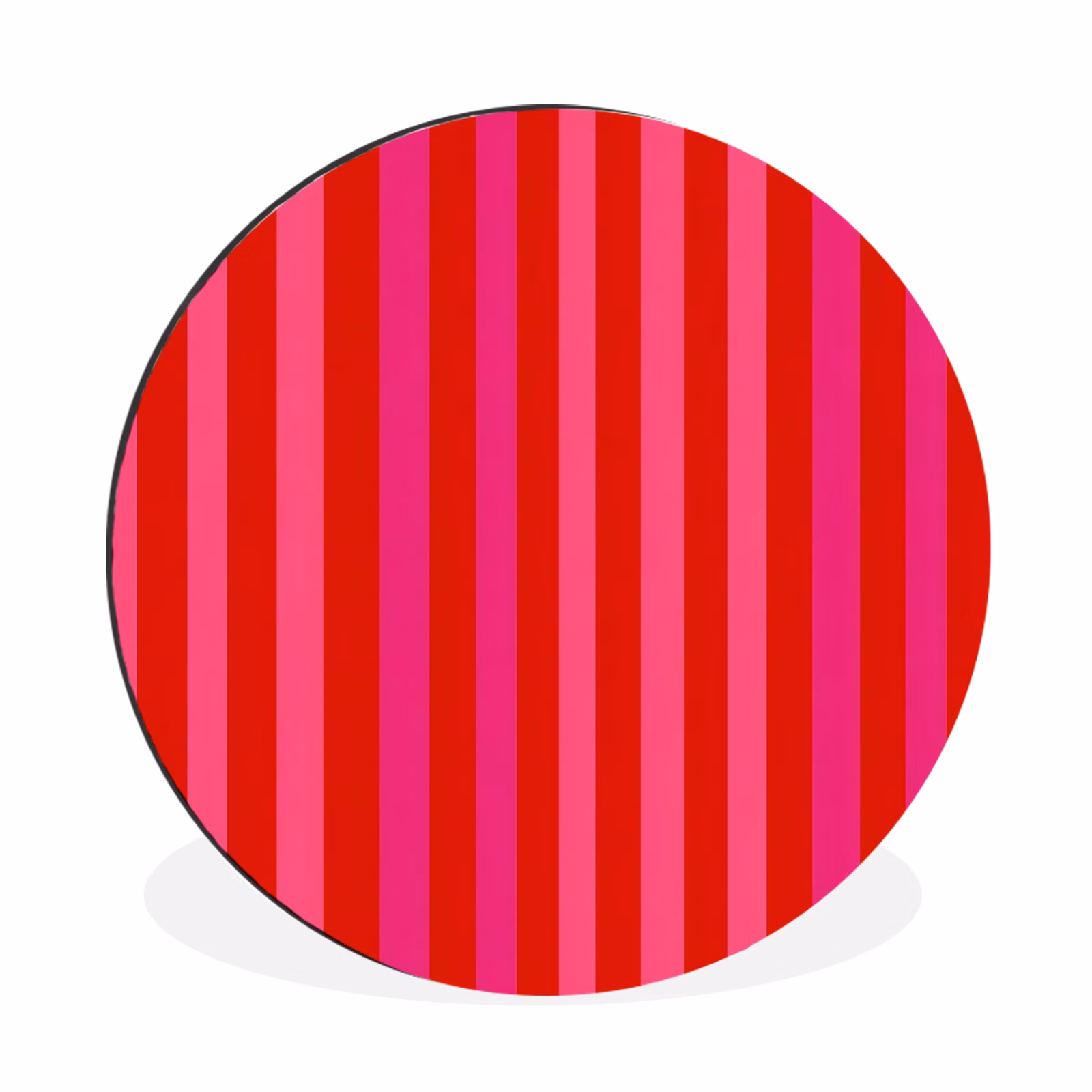 Wandcirkel - Aluminium - Verticaal - Strepen - Roze — 1