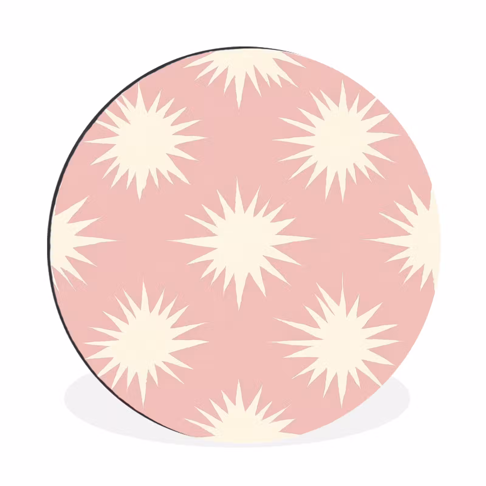 Wandcirkel - Aluminium - Zonnen - Patroon - Roze — 1
