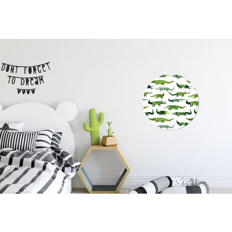 Wandcirkel - Aluminium - krokodillen - Speels - Groen — 5