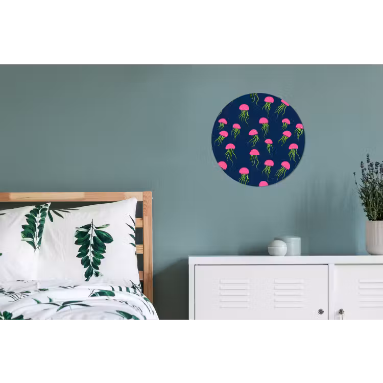 Wandcirkel - Aluminium - Kwallen - Diepzee - Neon — 4