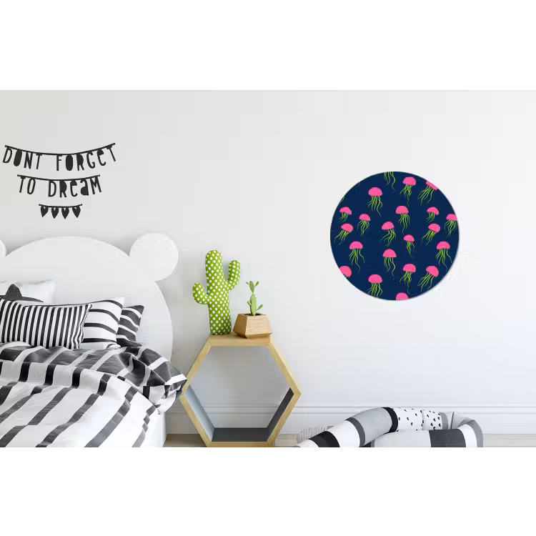 Wandcirkel - Aluminium - Kwallen - Diepzee - Neon — 5