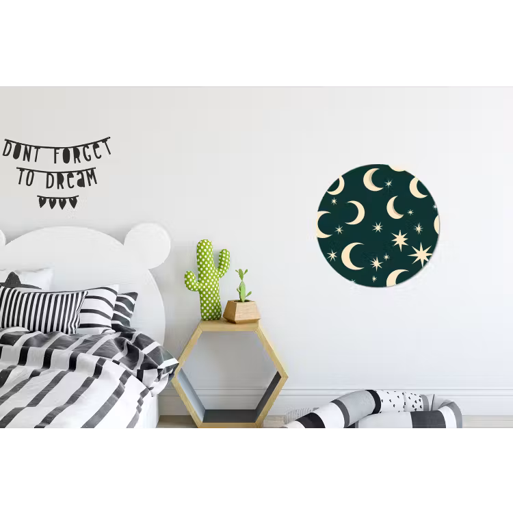 Wandcirkel - Aluminium - Manen - Sterren - Groen — 5
