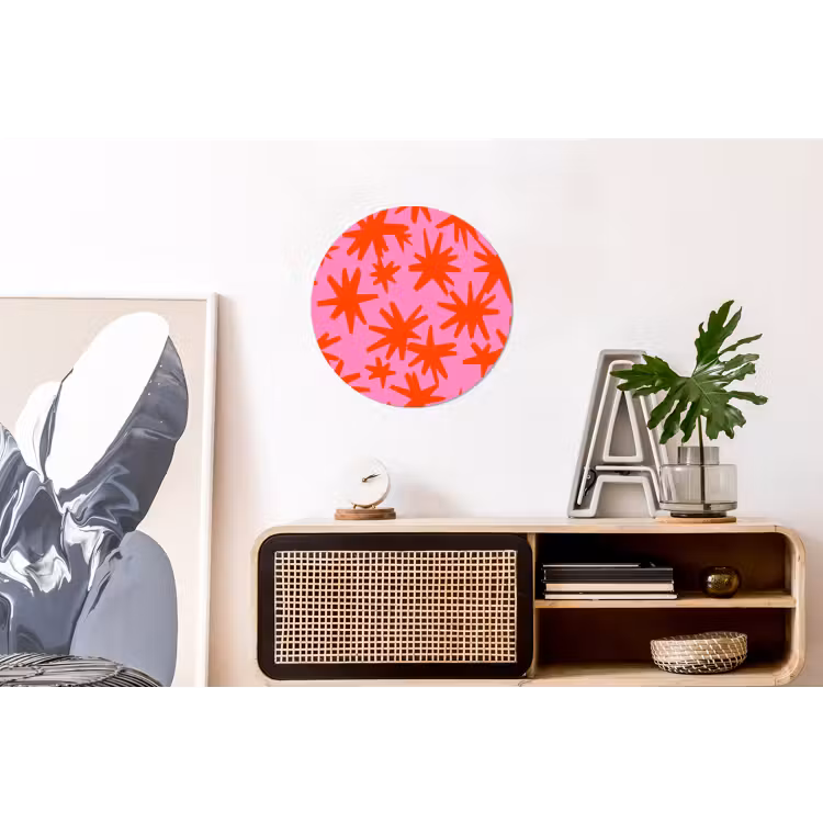 Wandcirkel - Aluminium - Modern - Sterren - Roze — 3