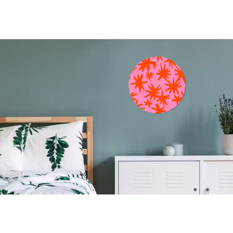 Wandcirkel - Aluminium - Modern - Sterren - Roze — 4