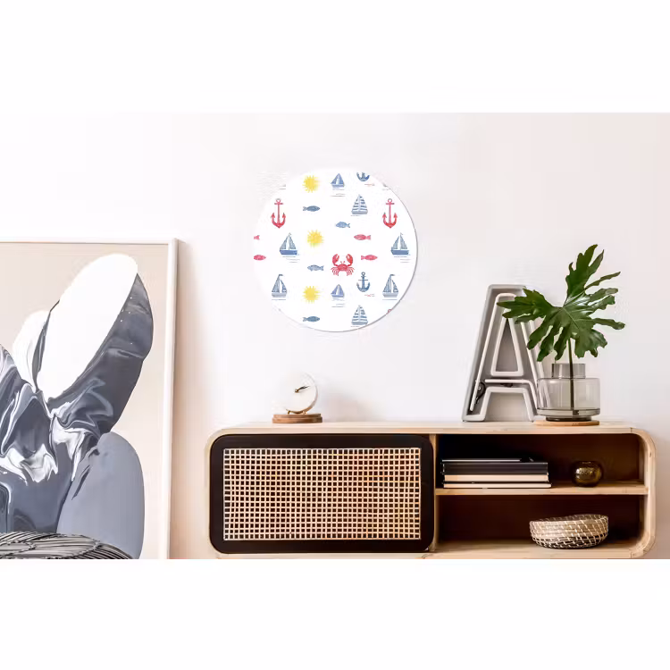 Wandcirkel - Aluminium - Nautisch - Illustraties - Kleurrijk — 3