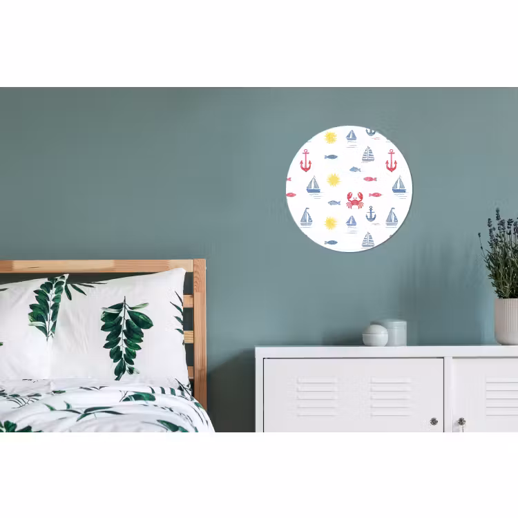 Wandcirkel - Aluminium - Nautisch - Illustraties - Kleurrijk — 4