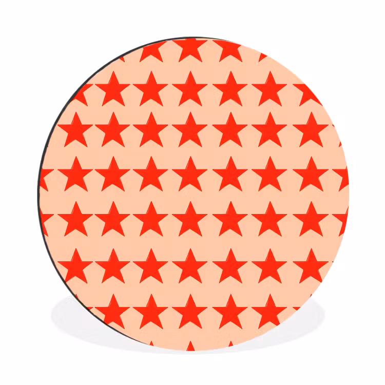 Wandcirkel - Aluminium - Patroon - Sterren - Rood — 1