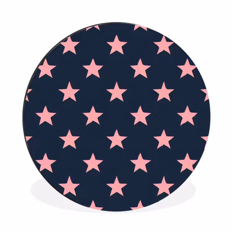 Wandcirkel - Aluminium - Patroon - Sterren - Roze — 1