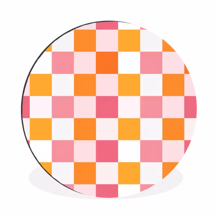 Wandcirkel - Aluminium - Patroon - Vierkant - Roze — 1