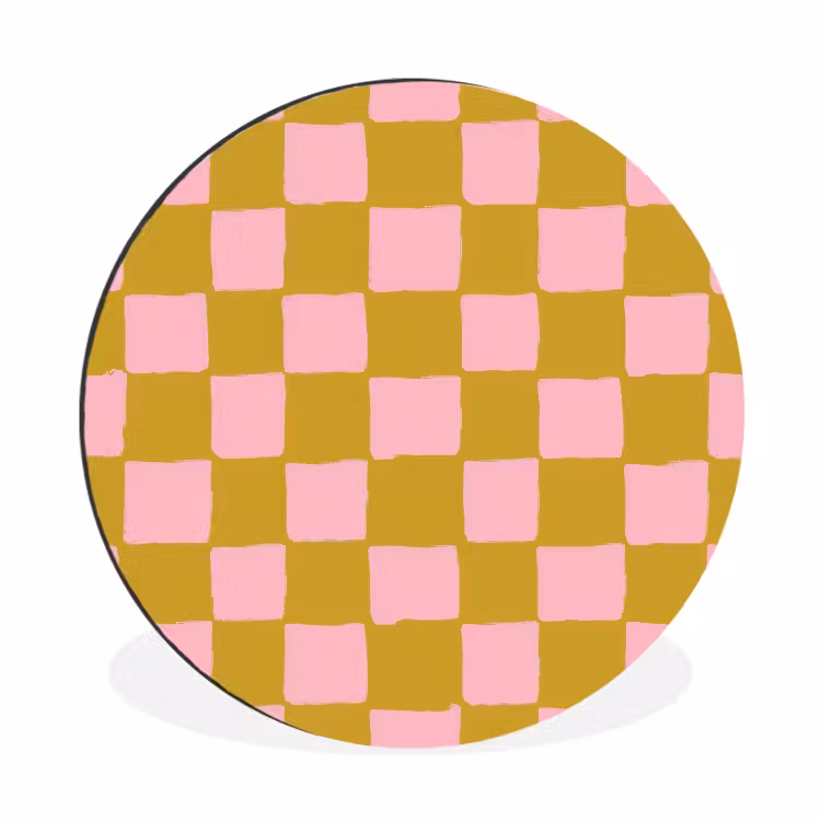 Wandcirkel - Aluminium - Patroon - Vierkant - Roze — 1
