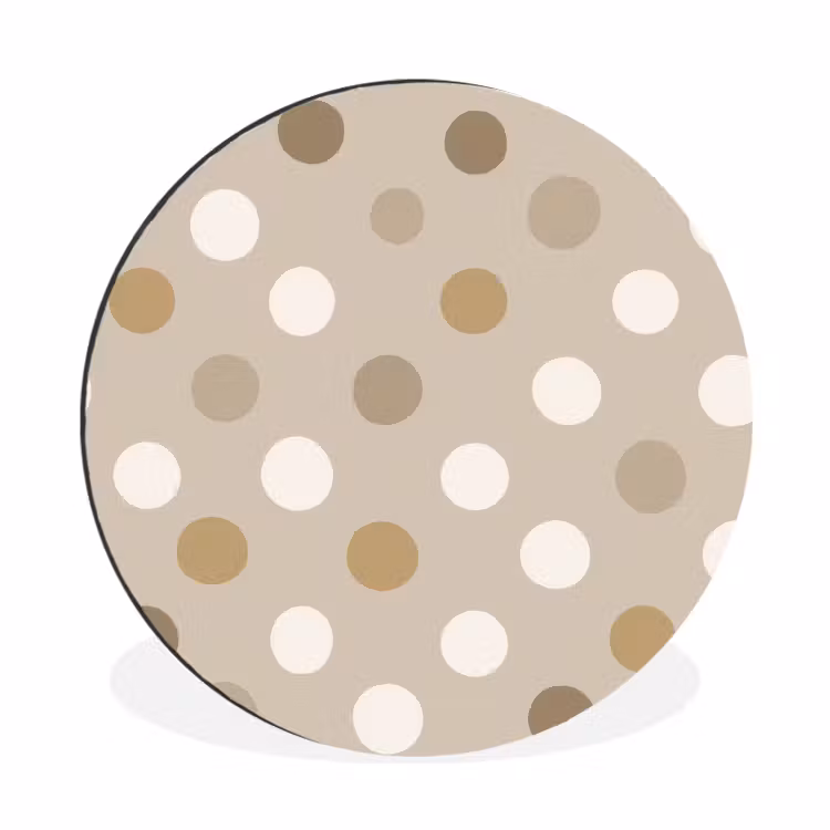Wandcirkel - Aluminium - Polka - Dots - Beige — 1