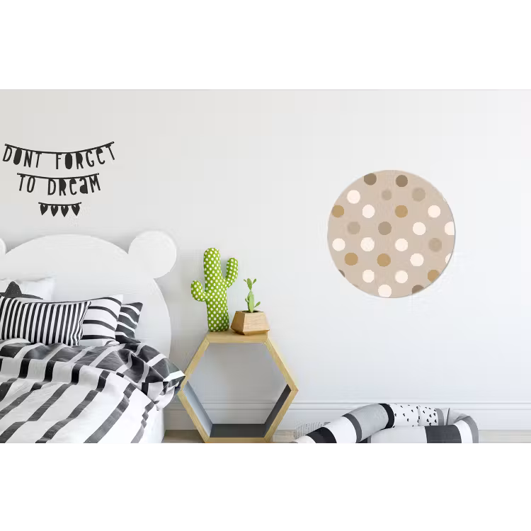 Wandcirkel - Aluminium - Polka - Dots - Beige — 5
