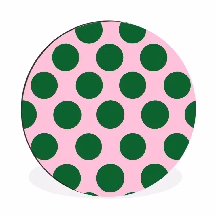 Wandcirkel - Aluminium - Polkadots - Patroon - Groen — 1