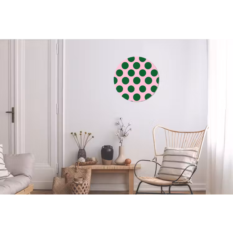 Wandcirkel - Aluminium - Polkadots - Patroon - Groen — 2