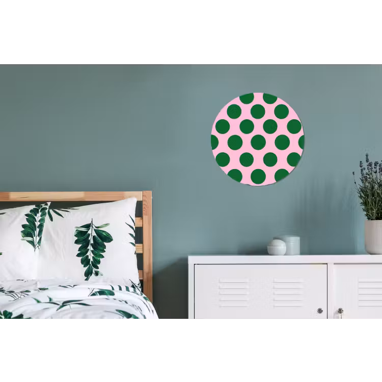 Wandcirkel - Aluminium - Polkadots - Patroon - Groen — 4