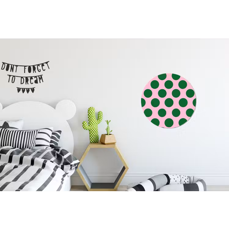 Wandcirkel - Aluminium - Polkadots - Patroon - Groen — 5