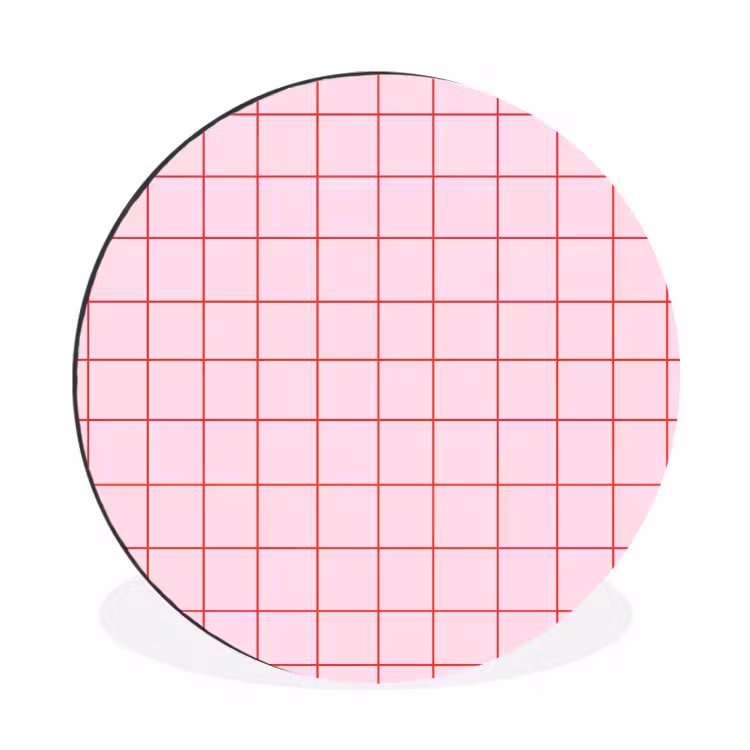 Wandcirkel - Aluminium - Raster - Patroon - Roze — 1