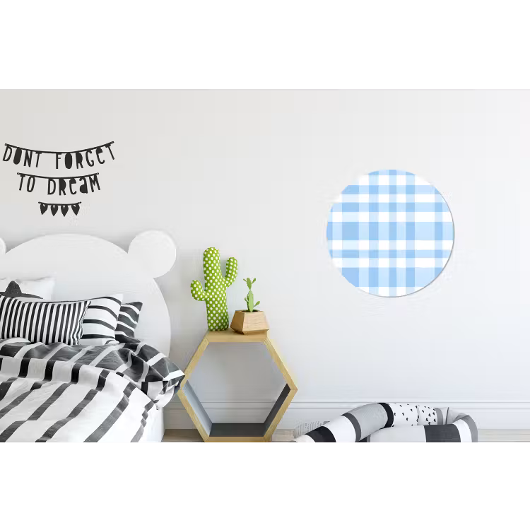 Wandcirkel - Aluminium - Ruit - Patroon - Blauw — 5