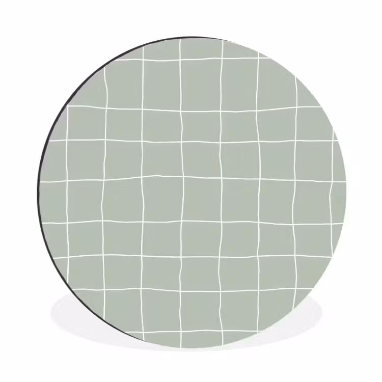 Wandcirkel - Aluminium - Ruitpatroon - Golvend - Groen — 1
