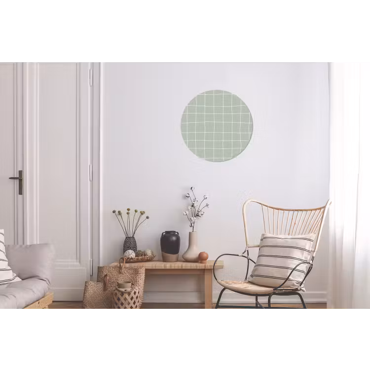 Wandcirkel - Aluminium - Ruitpatroon - Golvend - Groen — 2
