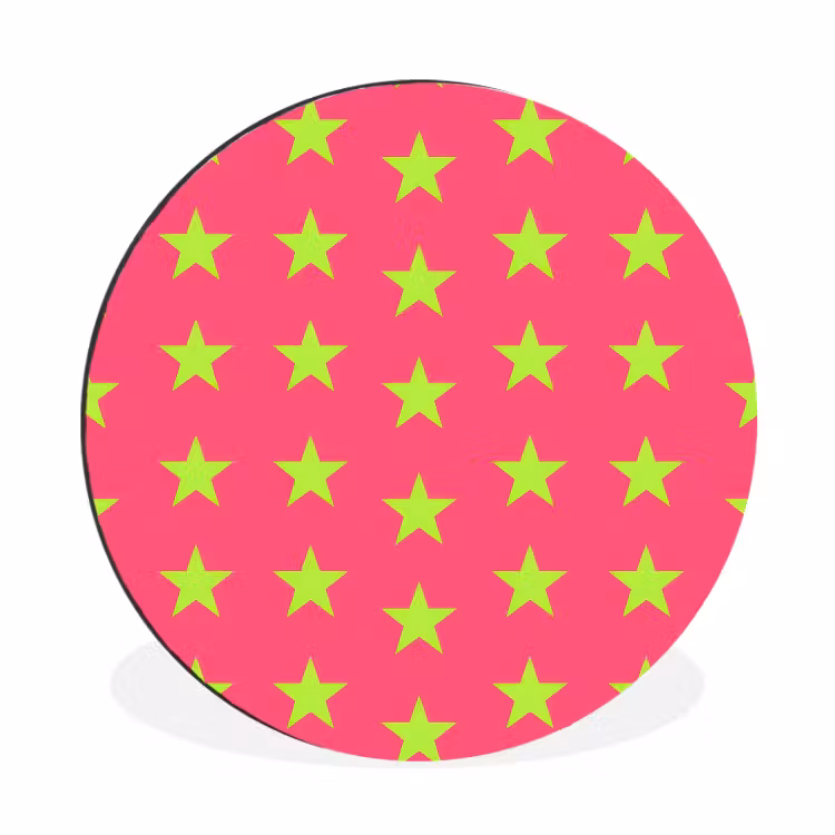 Wandcirkel - Aluminium - Sterren - Patroon - Roze — 1