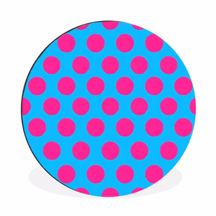 Wandcirkel - Aluminium - Stippen - Klassiek - Roze — 1
