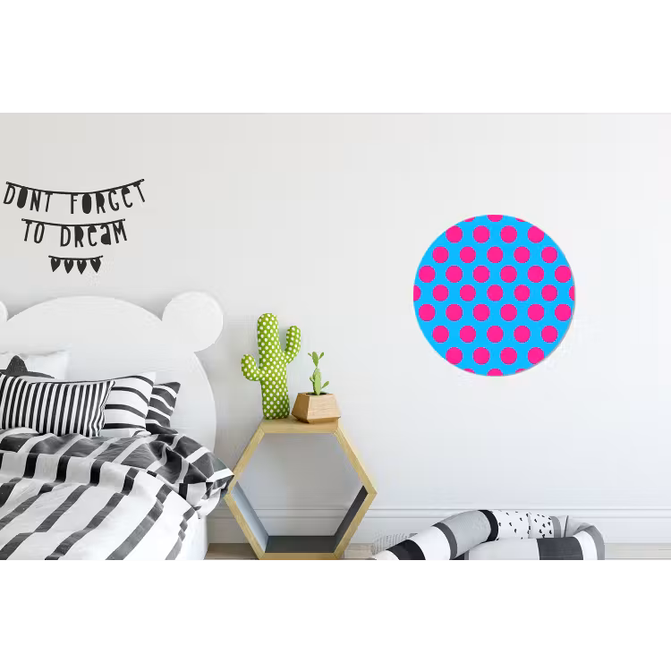 Wandcirkel - Aluminium - Stippen - Klassiek - Roze — 5
