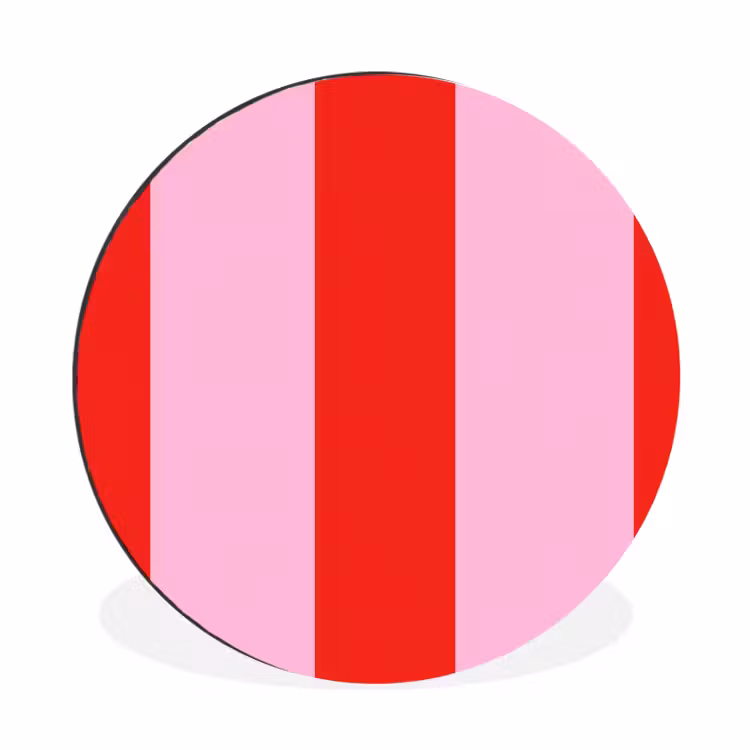 Wandcirkel - Aluminium - Strepen - Klassiek - Roze — 1