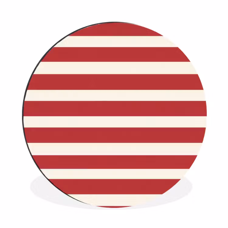 Wandcirkel - Aluminium - Strepen - Patroon - Rood — 1
