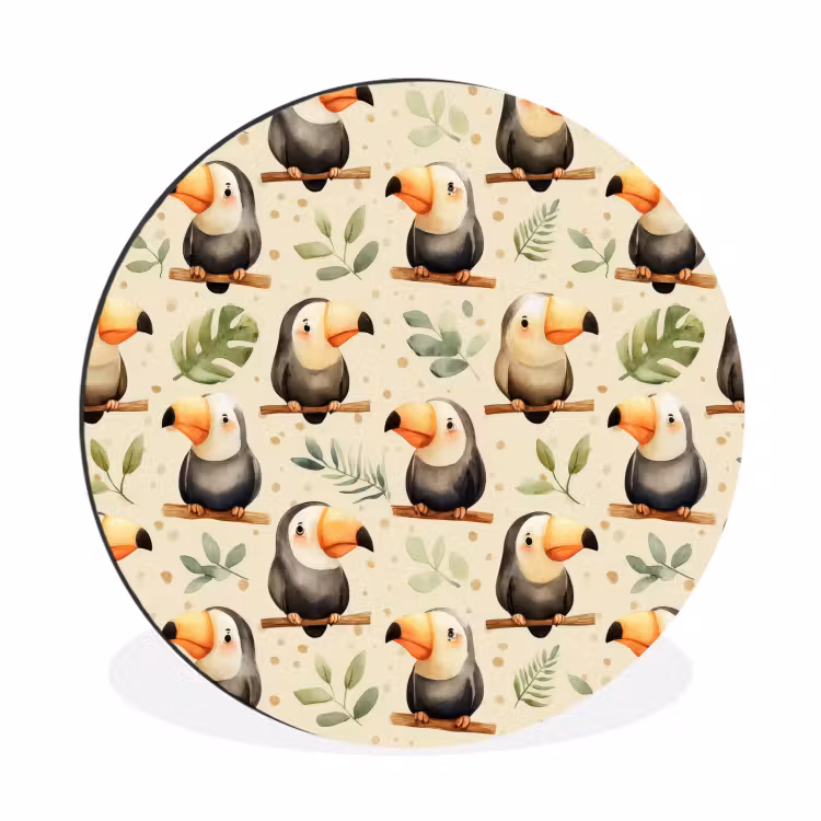 Wandcirkel - Aluminium - Toekans - Exotisch - Kleurrijk — 1