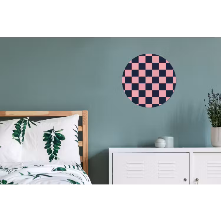 Wandcirkel - Aluminium - Traditioneel - Patroon - Blauw - Roze — 4