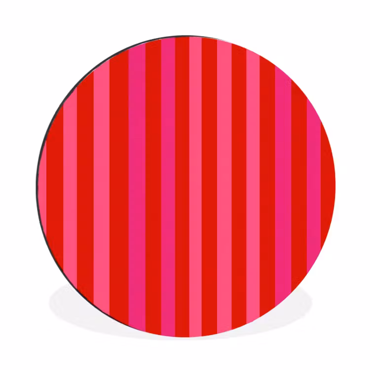Wandcirkel - Aluminium - Verticaal - Strepen - Roze — 1