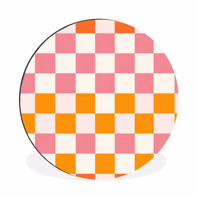Wandcirkel - Aluminium - Vierkant - Patroon - Oranje — 1