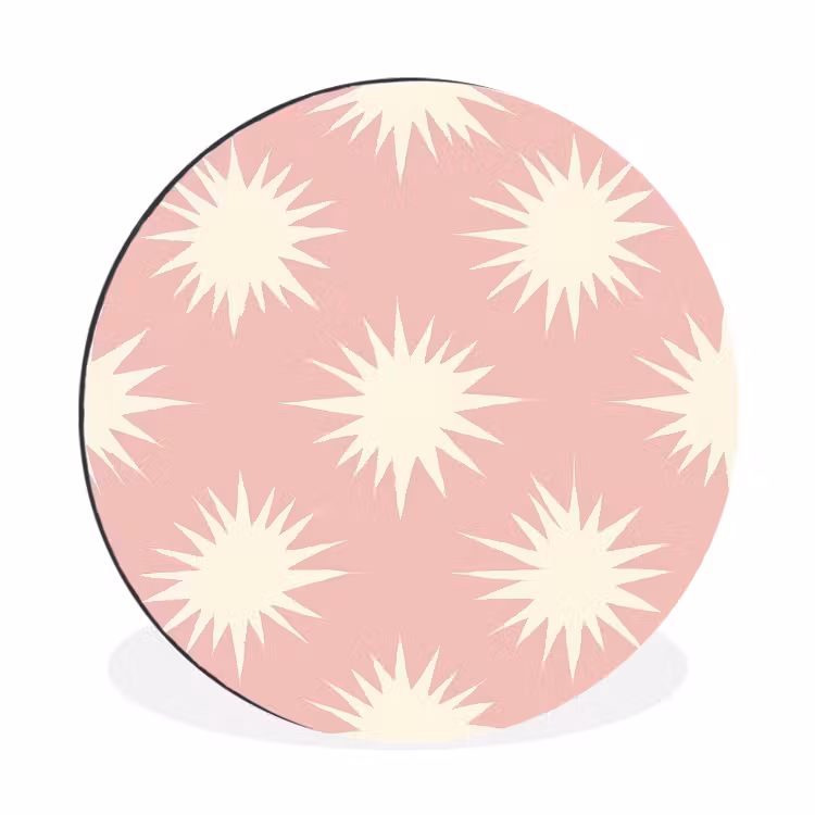 Wandcirkel - Aluminium - Zonnen - Patroon - Roze — 1
