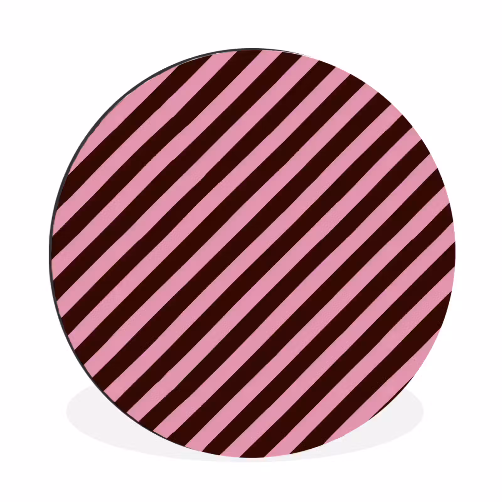 Wandcirkel - Aluminium - Strepen - Roze - Bruin — 1