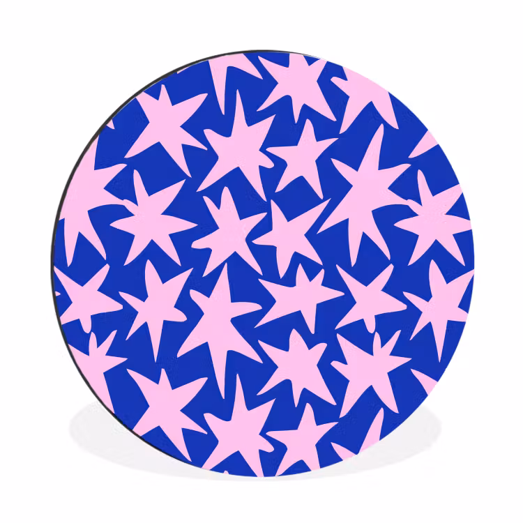 Wandcirkel - Aluminium - Modern - Sterren - Blauw — 1