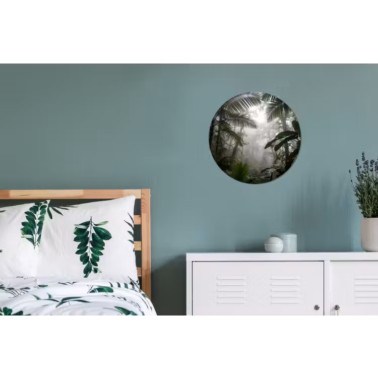 Wandcirkel - Aluminium - Natuur - Jungle - Mist - Groen - Bladeren — 4