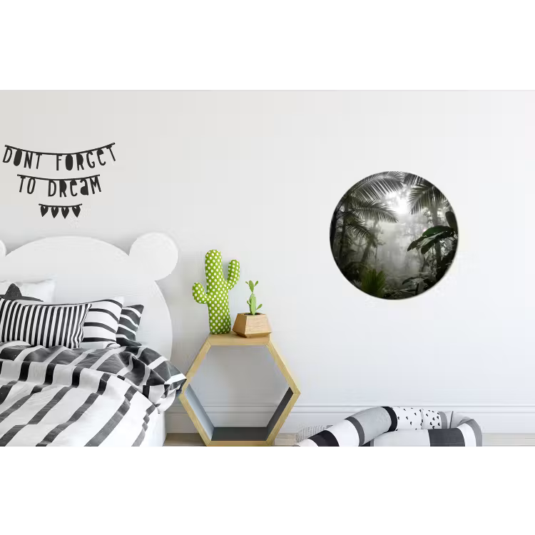 Wandcirkel - Aluminium - Natuur - Jungle - Mist - Groen - Bladeren — 5