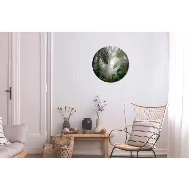 Wandcirkel - Aluminium - Natuur - Jungle - Mist - Tropisch - Groen — 2