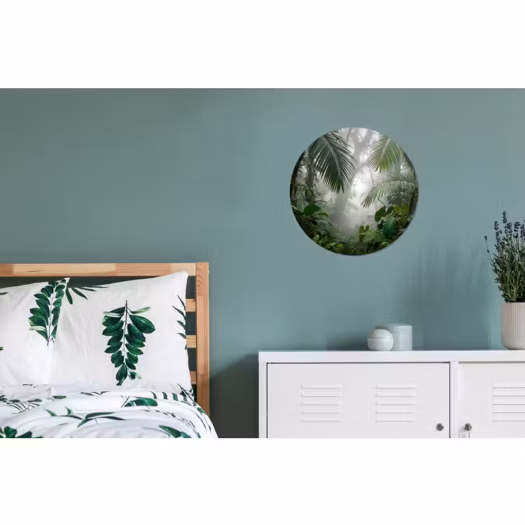 Wandcirkel - Aluminium - Natuur - Jungle - Mist - Tropisch - Groen — 4