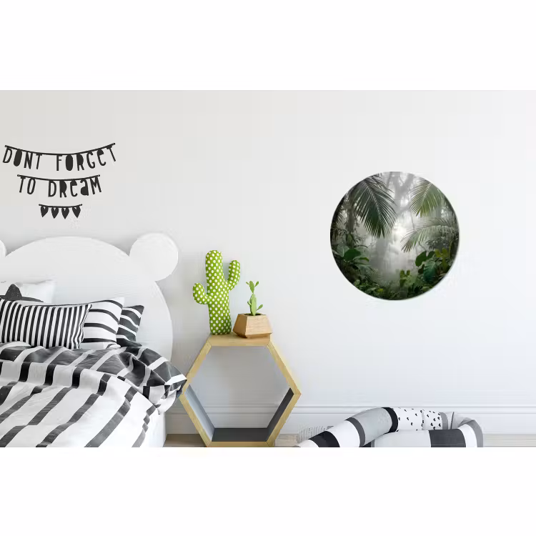 Wandcirkel - Aluminium - Natuur - Jungle - Mist - Tropisch - Groen — 5