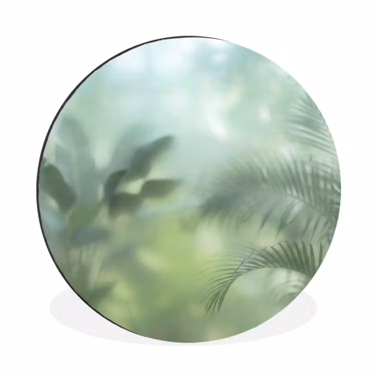 Wandcirkel - Aluminium - Natuur - Vervaagd - Groen - Abstract - Modern — 1